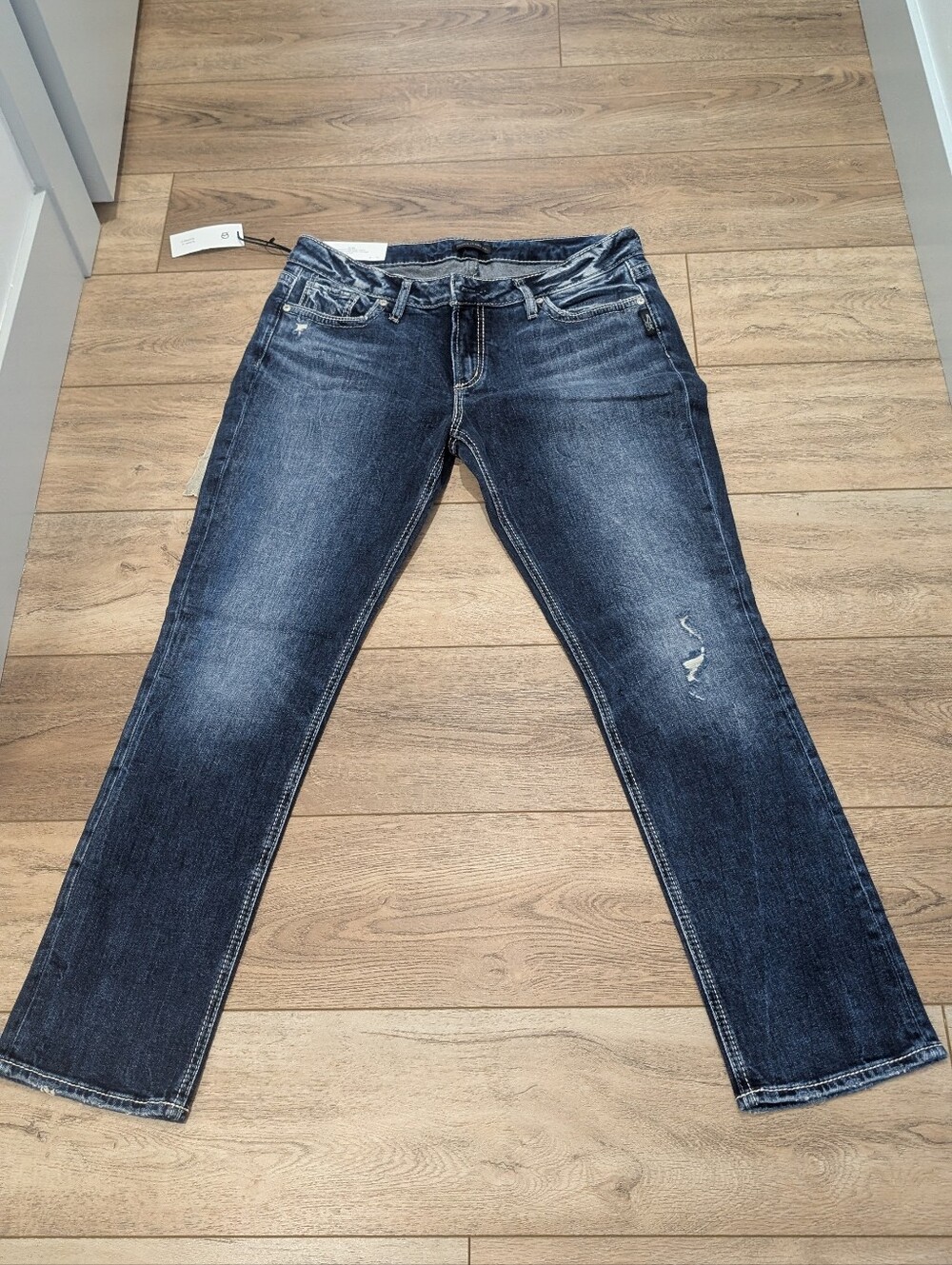 Women's Dark Blue Slim Straight Jeans -